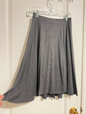 Women's Gray Pleated Midi Skirt
